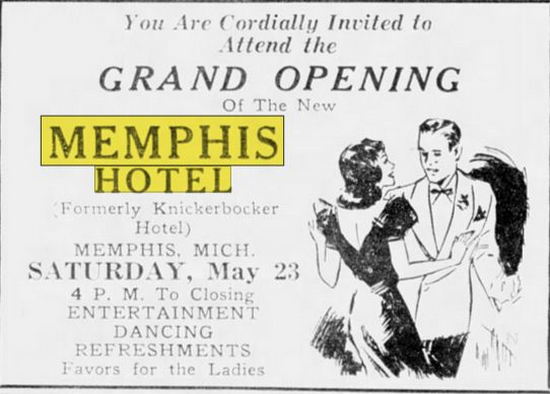 Memphis Hotel (Knickerbocker Hotel) - May 1942 Ad (newer photo)